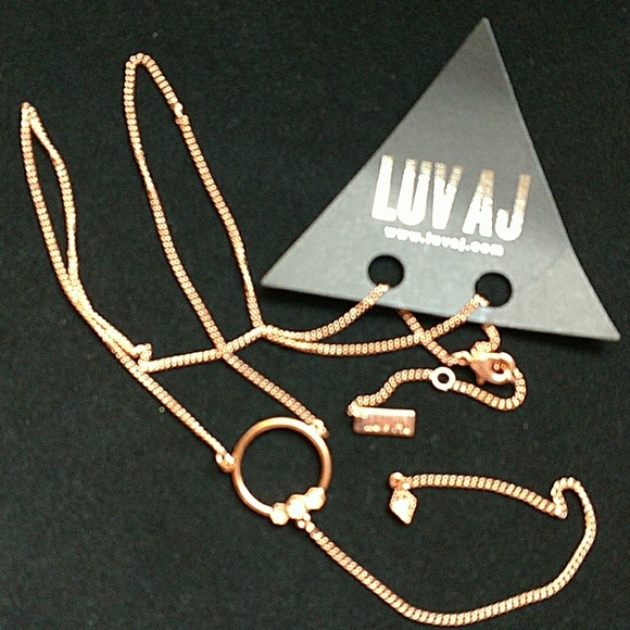 LUV AJ Rose Gold Lariat Necklace - Picture 4 of 4